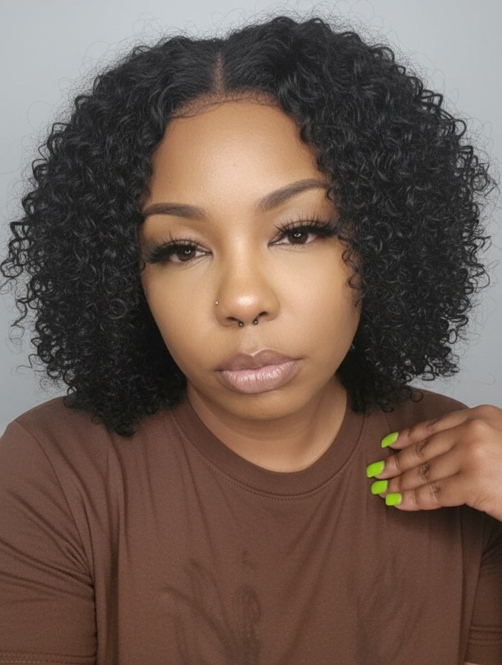 Kinky curl 7x5 glueless wig 18inches