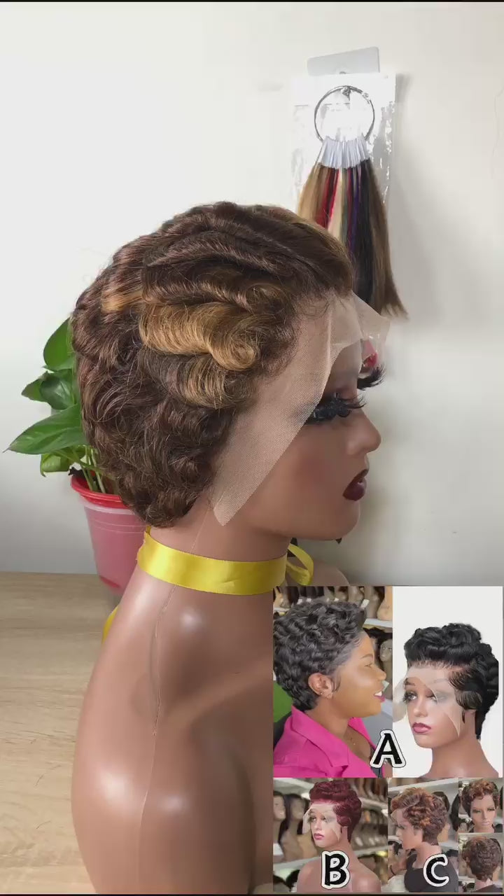 Pixie cut wig 100% human hair 12a