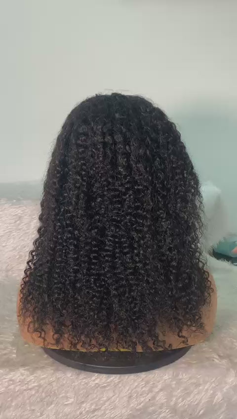 Kinky curl 7x5 glueless wig 18inches