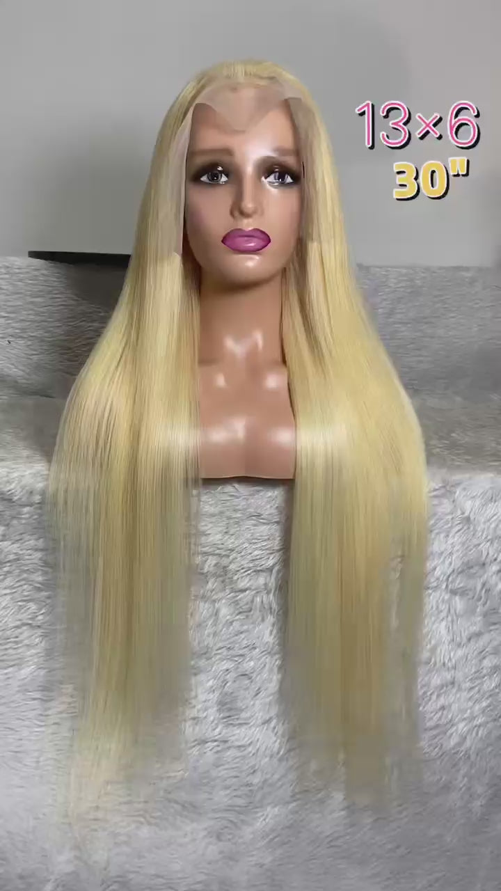 30" inch high grade 13×6 blonde