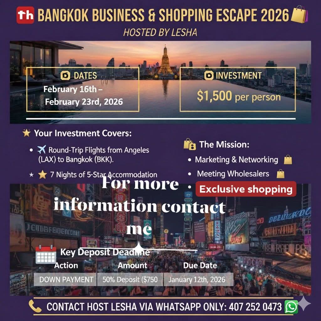 Thailand group trip deposit