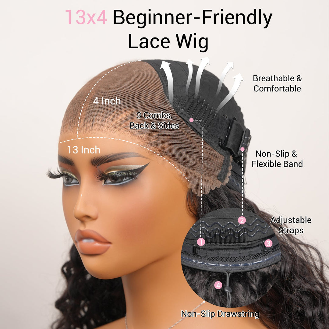 13x4 Glueless Lace Front Wig | 250% Density | Luxurious Burmese Curl | 12A Virgin hair